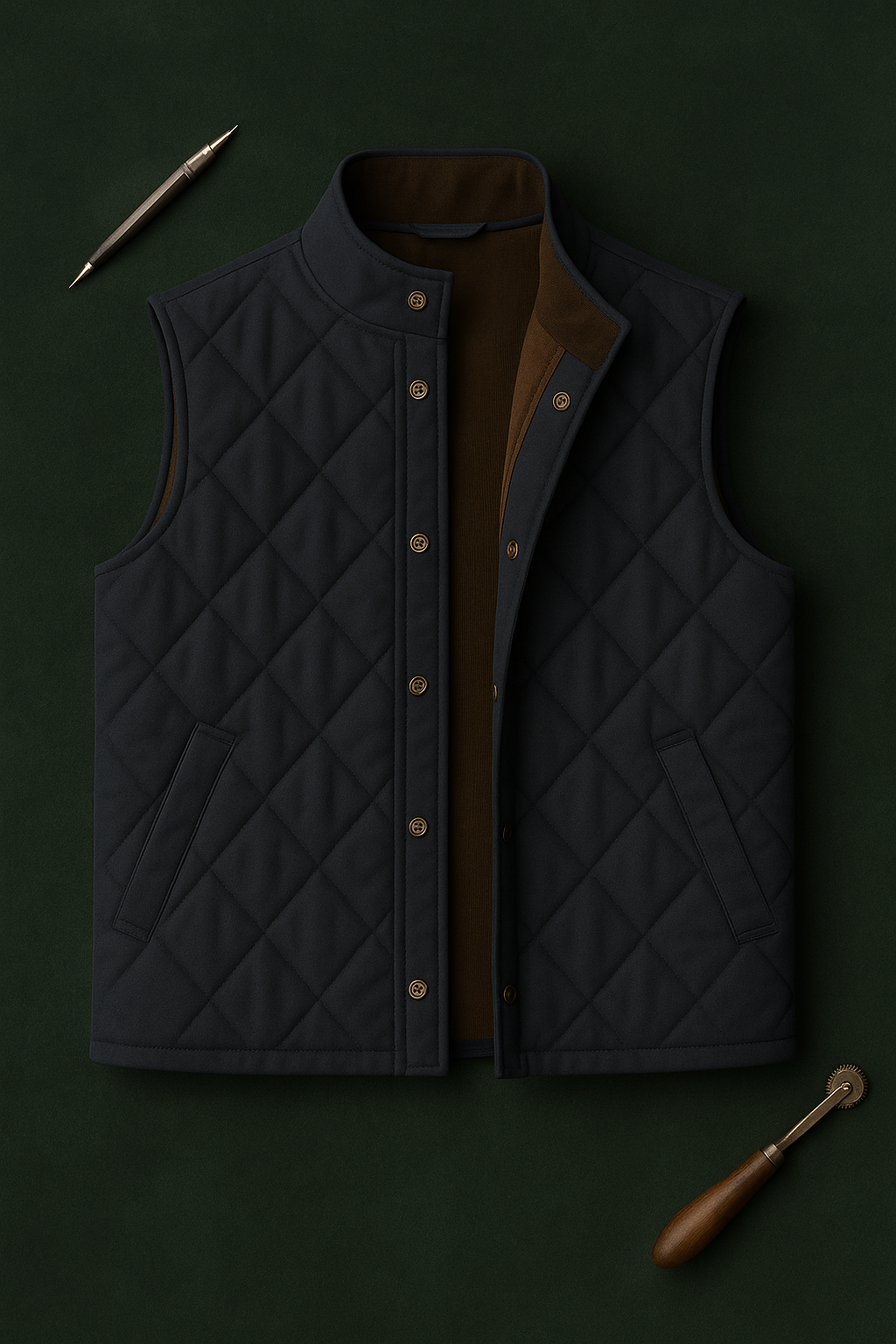 Diamond-Stitch Quilted Vest