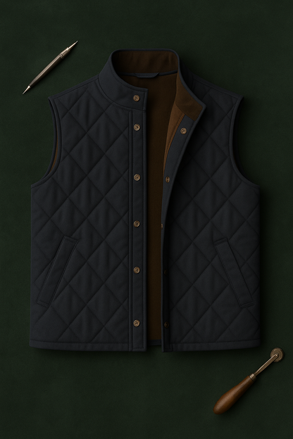 Diamond-Stitch Quilted Vest