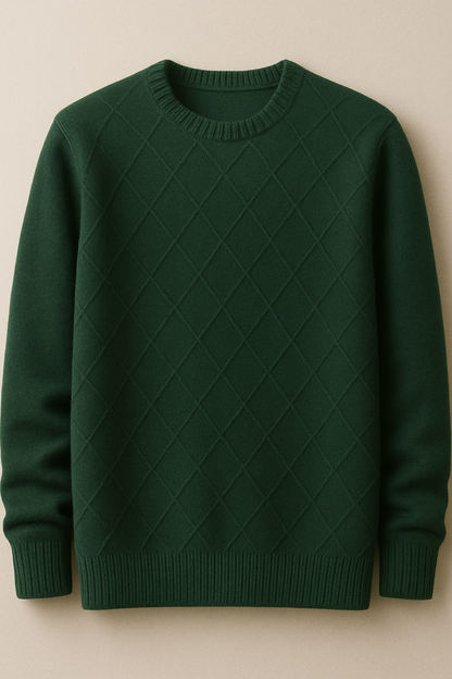 100% Cashmere Diamond-Stitch Pullover