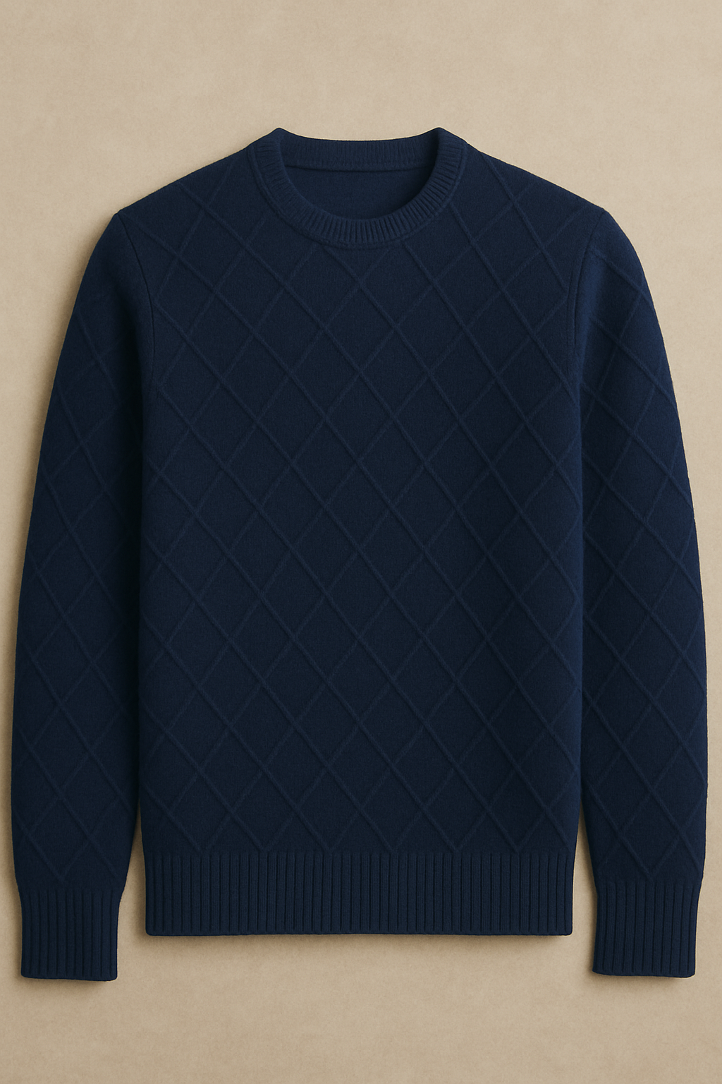 100% Cashmere Diamond-Stitch Pullover