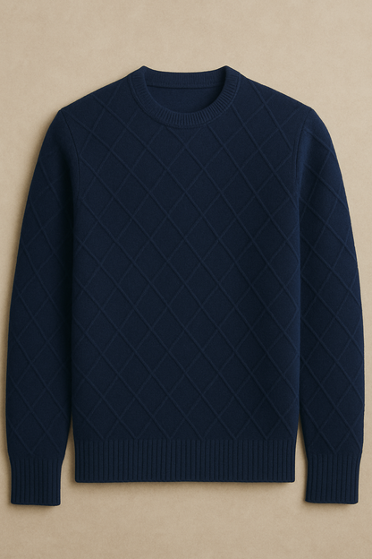 100% Cashmere Diamond-Stitch Pullover