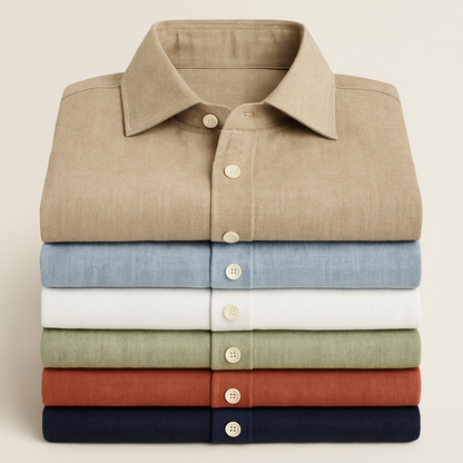 100% Linen Long-Sleeve Shirts — Pack of 6